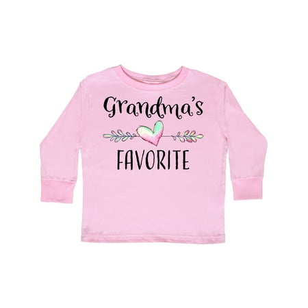 

Inktastic Grandmas Favorite- Heart Grandchild Gift Toddler Boy or Toddler Girl Long Sleeve T-Shirt