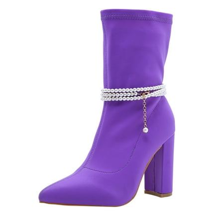 jsaierl Women s Shoes Fashion Solid Color Minimalistic Pearl Chain Decoration High Heel Fine Heels Boots
jsaierl Women s Shoes Fashion Solid Color Minimalistic Pearl Chain Decoration High Heel Fine Heels Boots