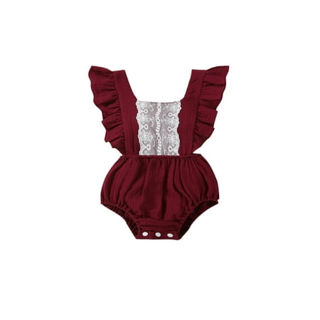 Calsunbaby Infant Baby Girl Ruffle Sleeveless Romper Newborn Fashion Contrast Color Lace Stitching Triangle Jumpsuits
Calsunbaby Infant Baby Girl Ruffle Sleeveless Romper Newborn Fashion Contrast Color Lace Stitching Triangle Jumpsuits
