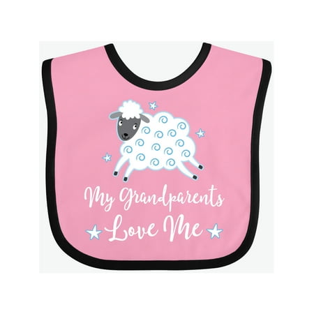 Inktastic My Grandparents Love Me Grandson Gift Baby Boy or Baby Girl Bib