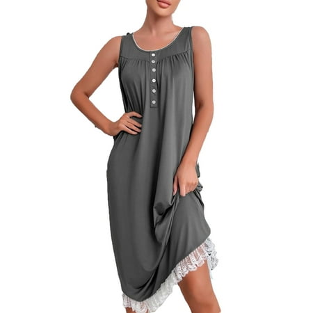 Casual Colorblock Scoop neck Night Dress Sleeveless Dark Grey Women Nightgowns & Sleepshirts (Women s)
Casual Colorblock Scoop neck Night Dress Sleeveless Dark Grey Women Nightgowns & Sleepshirts (Women s)
