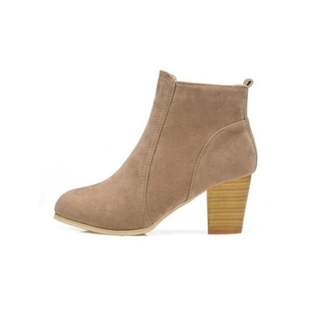 GENILU Womens Anti-Slip Slip Resistant Low Calf Booties Round Toe Fashion Ankle Boots Walking Zip Up Winter Shoes Khaki 5.5
GENILU Womens Anti-Slip Slip Resistant Low Calf Booties Round Toe Fashion Ankle Boots Walking Zip Up Winter Shoes Khaki 5.5