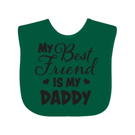 Inktastic My Best Friend is My Daddy with Hearts Gift Baby Boy or Baby Girl Bib