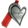 Pewter Finish Heart Ornament with Light Siam Swarovski Crystal Stones, Daughter