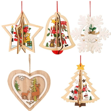 NUOLUX 5pcs Christmas Decorations Wooden Hollowed-out Hangings Christmas Tree Pendant
NUOLUX 5pcs Christmas Decorations Wooden Hollowed-out Hangings Christmas Tree Pendant