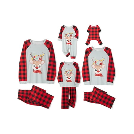 Youweixiong Christmas Family Matching Pajamas Set Elk Plaid Print O-Neck Long Sleeve Tops Trousers Sleepwear for Baby Kids Adults
Youweixiong Christmas Family Matching Pajamas Set Elk Plaid Print O-Neck Long Sleeve Tops Trousers Sleepwear for Baby Kids Adults