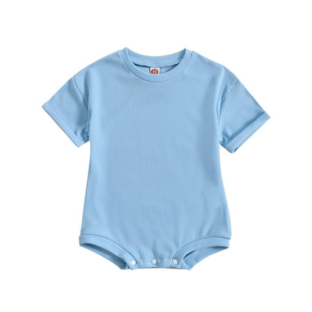 Baby Girls Boys Casual Short Sleeve Romper Solid Color Crewneck Playsuit Summer Clothes 0-24 Months
Baby Girls Boys Casual Short Sleeve Romper Solid Color Crewneck Playsuit Summer Clothes 0-24 Months