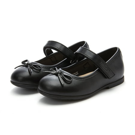 Weestep Infant/Baby/Toddler/ Little Kid Girl Dress Ballet Flat Mary Jane Ballerina Shoe(6 Toddler Bow Black)