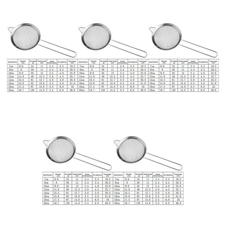 5pcs Fine Mesh Strainer for Kitchen Stainless Steel Tea Colander Long Handle Food Sifter Flour Sieve Baking Tool 10cm
5pcs Fine Mesh Strainer for Kitchen Stainless Steel Tea Colander Long Handle Food Sifter Flour Sieve Baking Tool 10cm