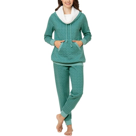 PajamaGram Womens Pajama Sets - Winter Pajamas For Women Shearling Rollneck