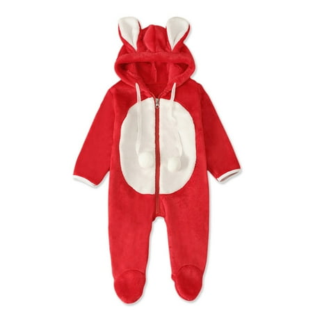 EHTMSAK Infant Baby Toddler Fleece Hooded Romper for Girl Boy Cotton Winter Warm Long Sleeve Footies Red 3M-18M 90
EHTMSAK Infant Baby Toddler Fleece Hooded Romper for Girl Boy Cotton Winter Warm Long Sleeve Footies Red 3M-18M 90