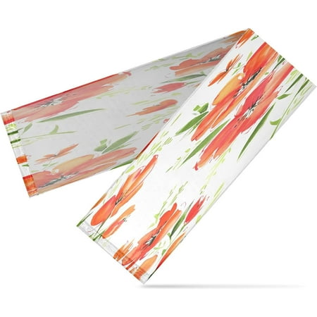 Poppy Watercolor Leaves Chiffon Table Runners Soft with Ribbon Spring Flower Romantic Table Decorations for Weddings Baby Shower Birthday Party Holiday Decor 27x120 Inch
Poppy Watercolor Leaves Chiffon Table Runners Soft with Ribbon Spring Flower Romantic Table Decorations for Weddings Baby Shower Birthday Party Holiday Decor 27x120 Inch