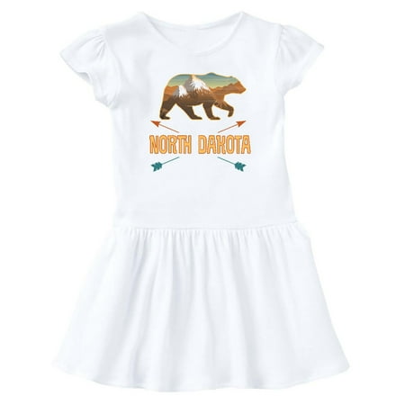 Inktastic North Dakota Vacation Bear Silhouette Gift Baby Girl Dress