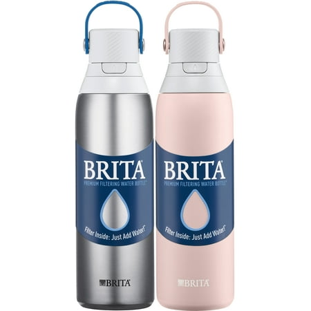 Brita Stainless Steel Water Bottles with Filter 20 Ounce Premium Double Insulated Water Bottle BPA Free Stainless Steel and Rose
Brita Stainless Steel Water Bottles with Filter 20 Ounce Premium Double Insulated Water Bottle BPA Free Stainless Steel and Rose
