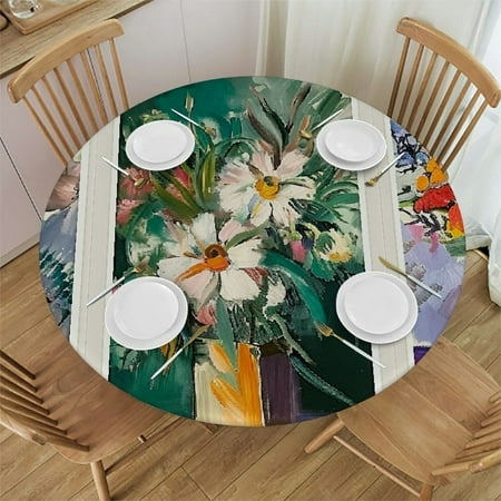 Sheronv Flowers Paintings Colors Round Table Cover Stain Resistant Washable Indoor Outdoor Tablecloth Kitchen Dining Wedding Parties 100% Polyester Fiber 54-58
Sheronv Flowers Paintings Colors Round Table Cover Stain Resistant Washable Indoor Outdoor Tablecloth Kitchen Dining Wedding Parties 100% Polyester Fiber 54-58