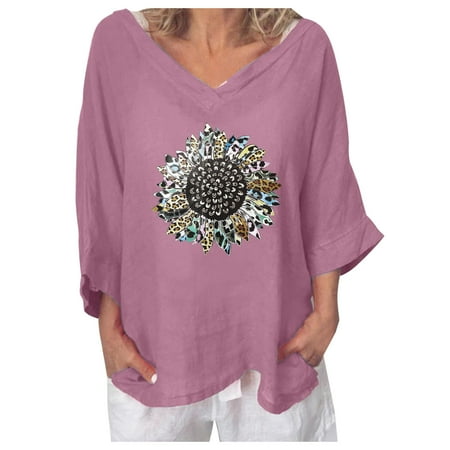 ViLaViDe Summer Womens Summer Tops V-neck Casual Printed Three Quarter Sleeve T-shirt Long And Short Dresses for Women Ringer Dress Pink L
ViLaViDe Summer Womens Summer Tops V-neck Casual Printed Three Quarter Sleeve T-shirt Long And Short Dresses for Women Ringer Dress Pink L