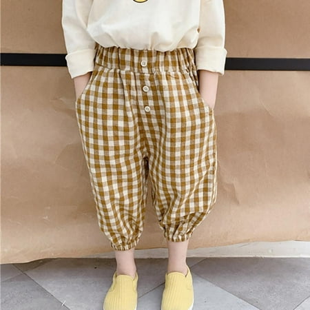 Bullpiano Arrivals Baby Girls Harem Pants Kids Fashion Plaid Pants Children Loose Elastic Waist Pocket Trousers 1-6Y
Bullpiano Arrivals Baby Girls Harem Pants Kids Fashion Plaid Pants Children Loose Elastic Waist Pocket Trousers 1-6Y
