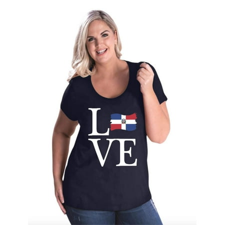 Love Dominican Republic Women Curvy Plus Size Scoopneck Tee