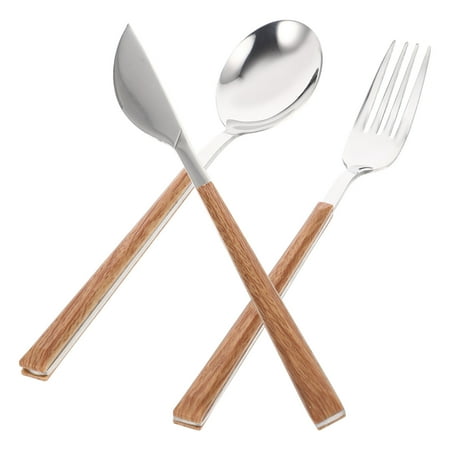 HOMEMAXS 1 Set of Stainless Steel Fork Spoon Tableware Kit Wood-like Handle Fork Dinner Cutter
HOMEMAXS 1 Set of Stainless Steel Fork Spoon Tableware Kit Wood-like Handle Fork Dinner Cutter