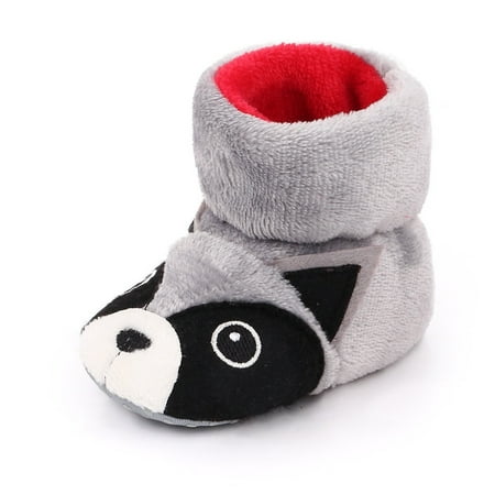 NIUREDLTD Boys Girls Winter Boots Baby Sneakers Cute Animal Cartoon Shoes Walking Warm Shoes Size 12