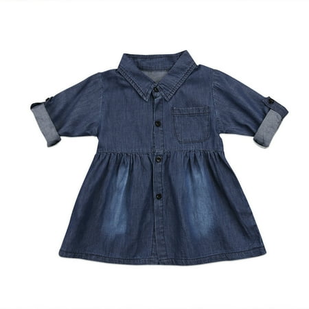 Toddler Baby Girl Long Sleeve Denim Dress Button Down Casual Dress Outfits One Piece Blue Dress
Toddler Baby Girl Long Sleeve Denim Dress Button Down Casual Dress Outfits One Piece Blue Dress