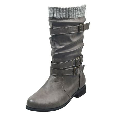 DVKOVI Boots Cowgirl Calf Boots for Women Womens Leather Round Toe Low Heeled Strap Western Middle Tube Boots Boot for Ladies Fall Winter Low Heel Cowboy Boots for Women Grey 36
DVKOVI Boots Cowgirl Calf Boots for Women Womens Leather Round Toe Low Heeled Strap Western Middle Tube Boots Boot for Ladies Fall Winter Low Heel Cowboy Boots for Women Grey 36