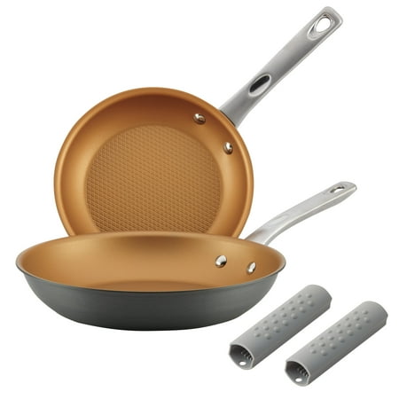 Ayesha Home Collection Hard Anodized Aluminum Skillet Twin Pack with Silicone Handle Sleeves
Ayesha Home Collection Hard Anodized Aluminum Skillet Twin Pack with Silicone Handle Sleeves