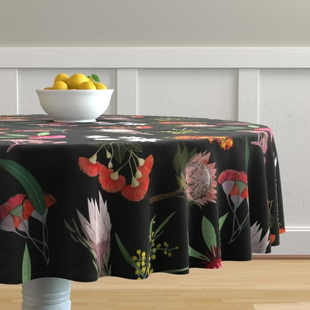 Round Tablecloth Australia Floral Australian Natives Native Plants Cotton Sateen