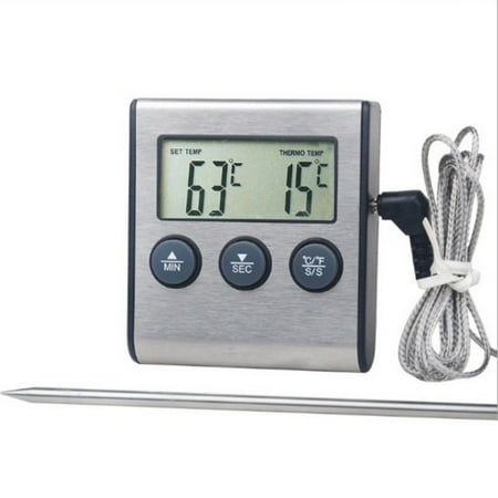 

Digital Wired Probe Programmable Cooking Food Meat Thermometer with Timer