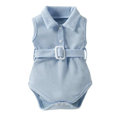 Musuos Baby Girl Romper Turn-Down Collar Overall Short Sleeve Button Bodysuit Waist Belt
Musuos Baby Girl Romper Turn-Down Collar Overall Short Sleeve Button Bodysuit Waist Belt