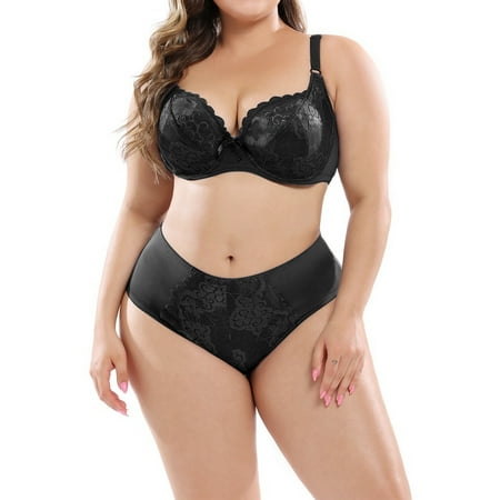 Unique Bargains Women s Plus Size Underwire Lace Adjustable Straps Bra and Panty Set
Unique Bargains Women s Plus Size Underwire Lace Adjustable Straps Bra and Panty Set