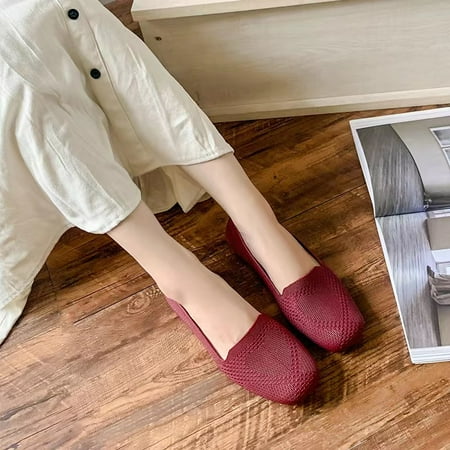 Women‘s Square Toe Knit Flats Breathable & Lightweight Slip On Loafers Casual Walking Shoes
Women‘s Square Toe Knit Flats Breathable & Lightweight Slip On Loafers Casual Walking Shoes