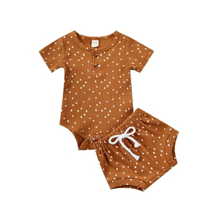 wybzd Toddler Boy Baby Girl Summer Outfit Short Sleeve Solid Ribbed Top Shorts Set 2Pcs Clothes Caramel 3-6 Months
wybzd Toddler Boy Baby Girl Summer Outfit Short Sleeve Solid Ribbed Top Shorts Set 2Pcs Clothes Caramel 3-6 Months