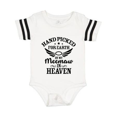 Inktastic Handpicked for Earth by My Meemaw in Heaven with Angel Wings Gift Baby Boy or Baby Girl Bodysuit
Inktastic Handpicked for Earth by My Meemaw in Heaven with Angel Wings Gift Baby Boy or Baby Girl Bodysuit