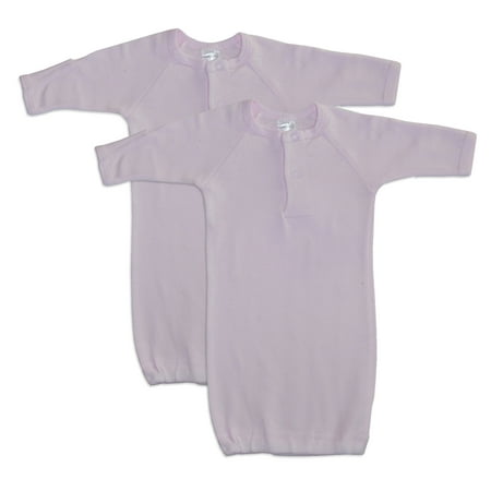 Bambini Preemie Solid Blue Gowns 2pk (Baby Girls)