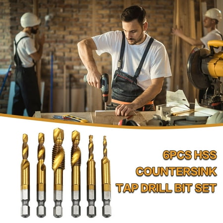 KIHOUT Saving 6PCS Hex Shank Titanium Plated Screw Thread Drill Bits Set Compound Tap M3-M10
KIHOUT Saving 6PCS Hex Shank Titanium Plated Screw Thread Drill Bits Set Compound Tap M3-M10
