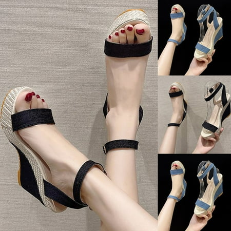 ytjx women wedge button sandals heel sandals shoes open toe prom heel sandals