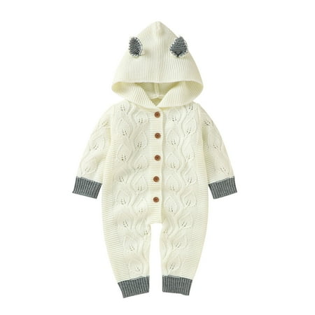 Zlekejiko Boy Girl Knitted Sweater Baby Hooded Jumpsuit Romper With Ears Cotton 1 Piece Outfits Clothes
Zlekejiko Boy Girl Knitted Sweater Baby Hooded Jumpsuit Romper With Ears Cotton 1 Piece Outfits Clothes