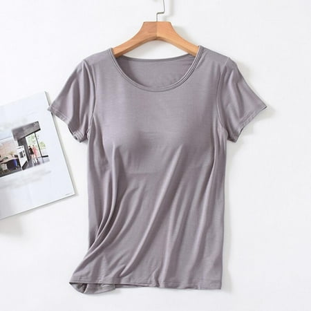 Women s tops Large Size Chest Pad One-Piece Bra Cup with Bra Slim T Shirt Female Summer T-shirt Bottoming Shirt
Women s tops Large Size Chest Pad One-Piece Bra Cup with Bra Slim T Shirt Female Summer T-shirt Bottoming Shirt