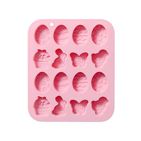 SIEYIO 12Cavities Easter Series Silicone Easter Series Fondant Moulds Cake Baking Tool
