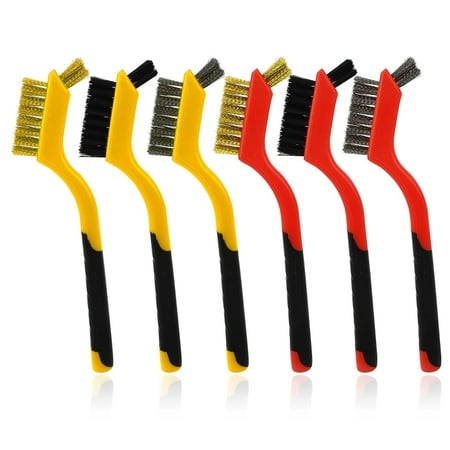 Wire Brush Set,6 Pack 7inch Stainless Steel Wire Brush Scratch Brushes Set with Curved Handle Grip for Deep Cleaning Welding Slag Rust and Dust
Wire Brush Set,6 Pack 7inch Stainless Steel Wire Brush Scratch Brushes Set with Curved Handle Grip for Deep Cleaning Welding Slag Rust and Dust