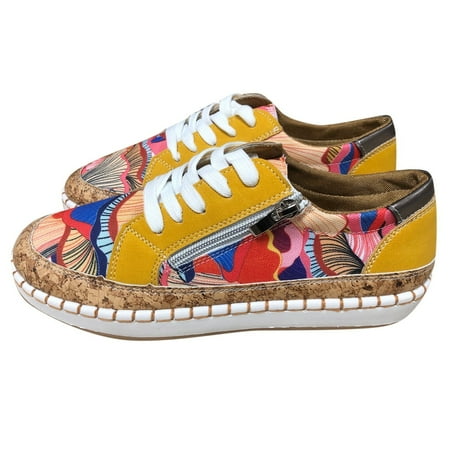 Aayomet Women s Casual Work Shoes Women s Foreign Trade Large Color Blocking Casual Shoes Spring New Ethnic Style Sports Style Yellow 39
Aayomet Women s Casual Work Shoes Women s Foreign Trade Large Color Blocking Casual Shoes Spring New Ethnic Style Sports Style Yellow 39