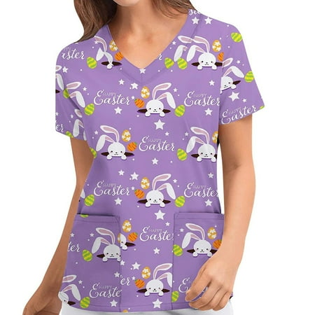 Gwiyeopda Women Short Sleeve Nurse Workwear Clothes T-Shirt Easter Scrub Top Work Uniform
Gwiyeopda Women Short Sleeve Nurse Workwear Clothes T-Shirt Easter Scrub Top Work Uniform