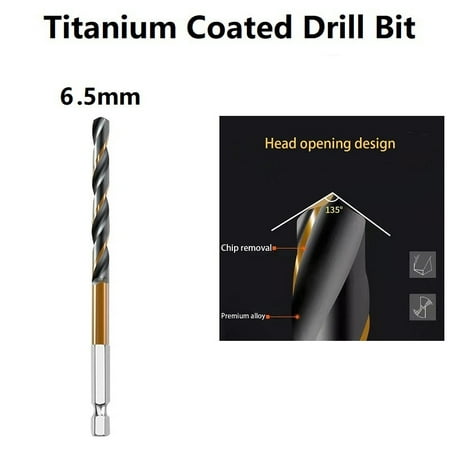 BAMILL 1PC HSS High Speed Steel Titanium Coated Drill Bit Set 1/4 Hex Shank 1.5-6.5mm
BAMILL 1PC HSS High Speed Steel Titanium Coated Drill Bit Set 1/4 Hex Shank 1.5-6.5mm