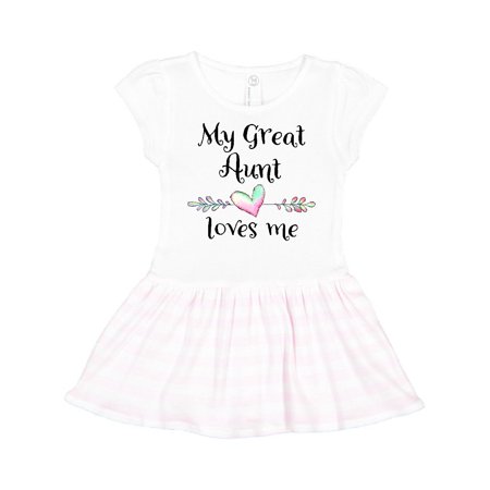 Inktastic My Great Aunt Loves Me- Heart Gift Toddler Girl Dress