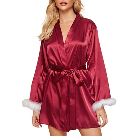 Binpure Women´s Long Sleeve Sleepwear Sexy V-neck High Waist Bathrobe Solid Color Lace-up Underwear
Binpure Women´s Long Sleeve Sleepwear Sexy V-neck High Waist Bathrobe Solid Color Lace-up Underwear