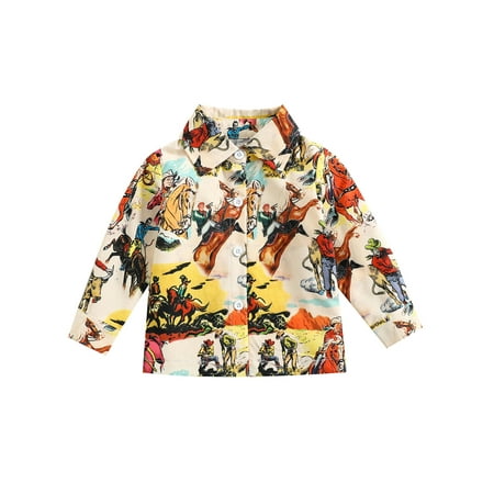 Toddler Baby Boys Girls Western Shirts Casual Long Sleeve Cartoon Print Button Down Shirts
Toddler Baby Boys Girls Western Shirts Casual Long Sleeve Cartoon Print Button Down Shirts