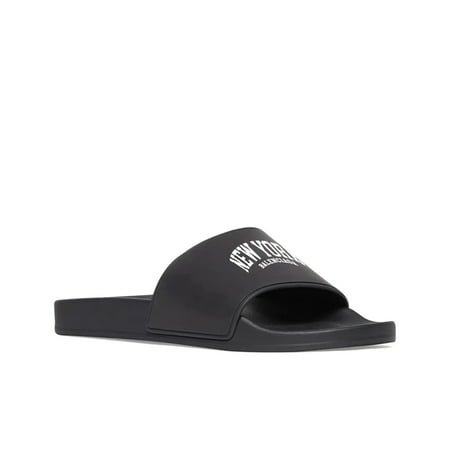 Balenciaga Women s Cities New York Pool Rubber Slide Sandals in Black