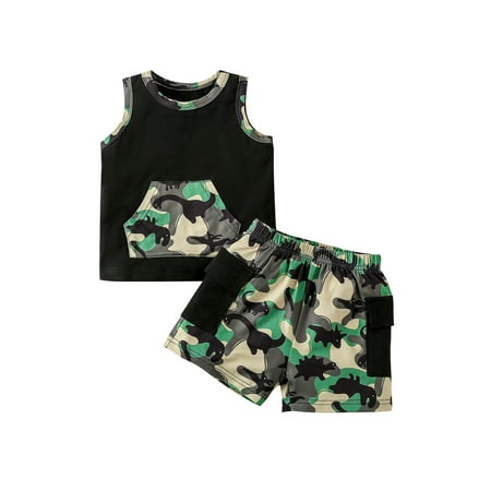Calsunbaby Newborn Baby Boys 2pcs Outfits Set Sleeveless Dinosaur Tank Tops Animal Camouflage Shorts Clothes Black 12-18 Months
Calsunbaby Newborn Baby Boys 2pcs Outfits Set Sleeveless Dinosaur Tank Tops Animal Camouflage Shorts Clothes Black 12-18 Months