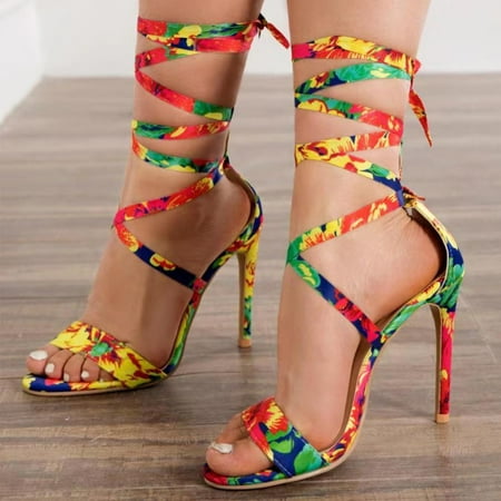 Women‘s Floral Printed Lace Up Stiletto Heel Sandals Open Toe Cross Strap High Heels Sexy Party Shoes
Women‘s Floral Printed Lace Up Stiletto Heel Sandals Open Toe Cross Strap High Heels Sexy Party Shoes